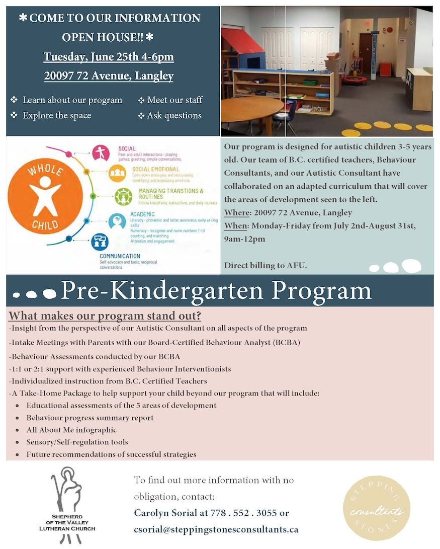 Pre-Kindergarten Program Open House Info Session - Stepping Stones Consultants