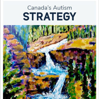 Canada's autism strategy cover. Painting of a waterfall.